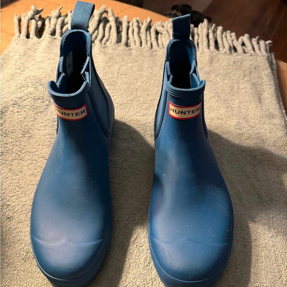Women ankle turquoise Hunter rain boots size 11